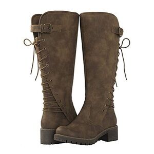 Global Win Women's Lace-Up Brown Boots